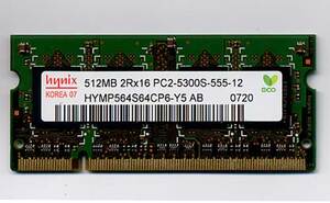 MacBookp݃[ 200pin DDR2 SODIM 512MB[PC2-5300S]